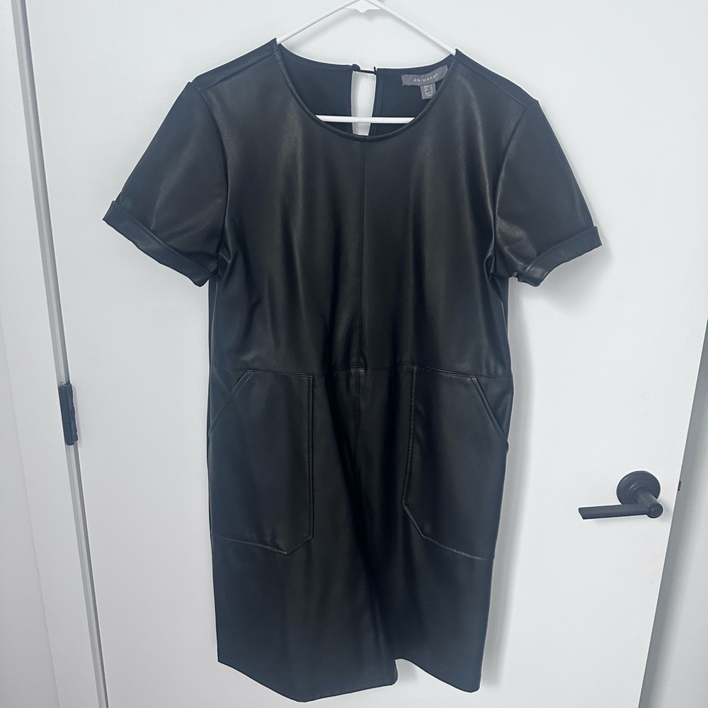 Black Faux Leather Dress